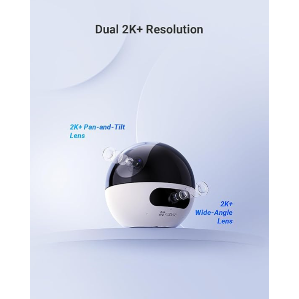 Ezviz C7 Dual 4MP 2K⁺ Indoor Camera – 360° View, White&Black-Dokkantech