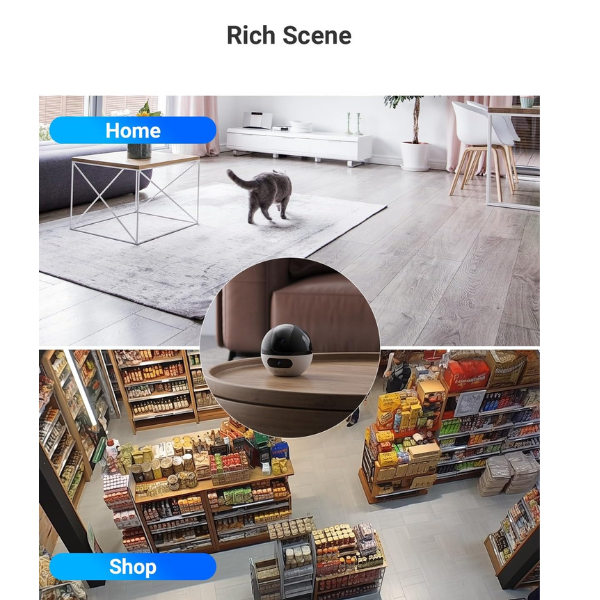 Ezviz C7 Dual 4MP 2K⁺ Indoor Camera – 360° View, White&Black-Dokkantech