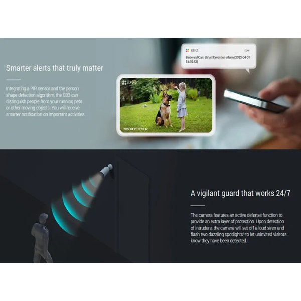 EZVIZ CB3 2K Smart Home  Battery Camera (AOV) – Type-C, Always-On, Outdoor Use-Dokkantech