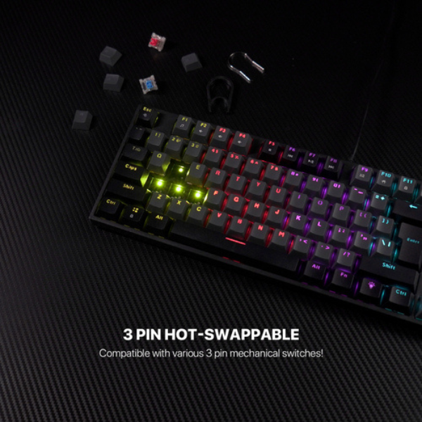 Fantech  Atom 104 MK886 V2 Mechanical Gaming Keyboard Blue Switch –Black-dokantech