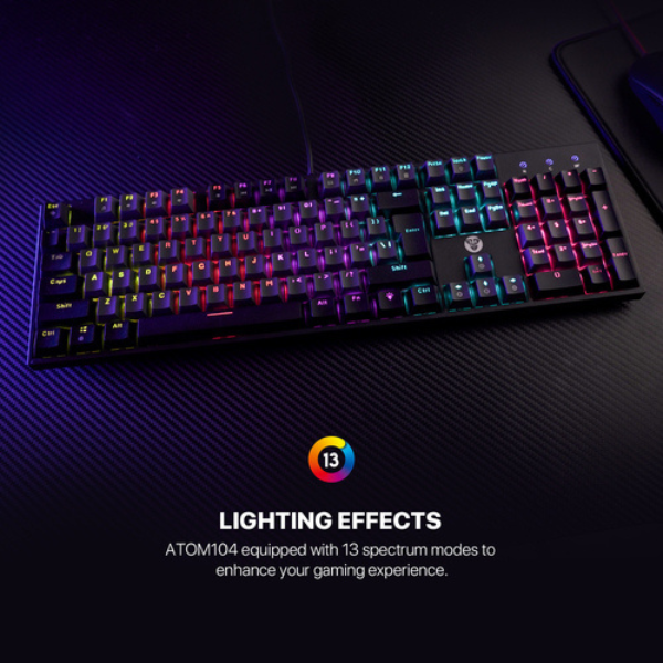 Fantech  Atom 104 MK886 V2 Mechanical Gaming Keyboard Blue Switch –Black-dokantech