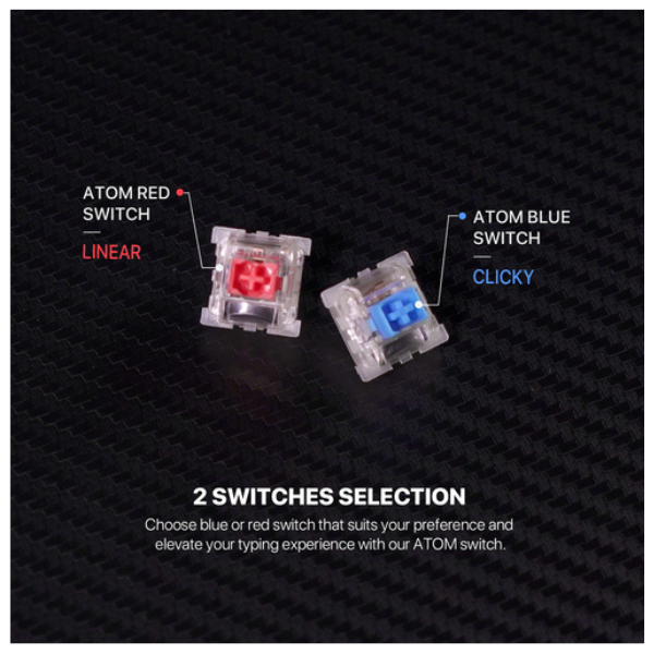 Fantech  Atom 104 MK886 V2 Mechanical Gaming Keyboard Blue Switch –Black-dokantech