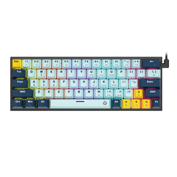 Fantech Atom 63 MK874 V2 Mechanical Keyboard – Blue Switch, Mizu Sky Blue-dokkantech