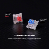 Fantech Atom 63 MK874 V2 Mechanical Keyboard – Blue Switch, Mizu Sky Blue-dokkantech