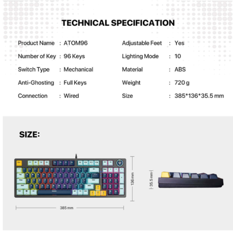 FantechAtom96MK890V2MechanicalGamingKeyboardTaro_Blue_SwitchENMizuEdition-NavyBlue_3-Specs -DokkanTech 