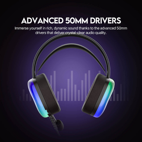 Fantech Aurora HG29 RGB 7.1 Surround Sound Wired USB Gaming Headset – Black-dokantech
