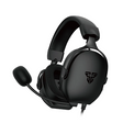 Black over-ear gaming headset with an adjustable boom microphone, shown on a solid white background.