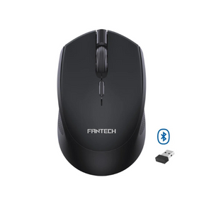 Fantech W190 dual mode wireless mouse silent click Bluetooth 2.4GHz – front view black