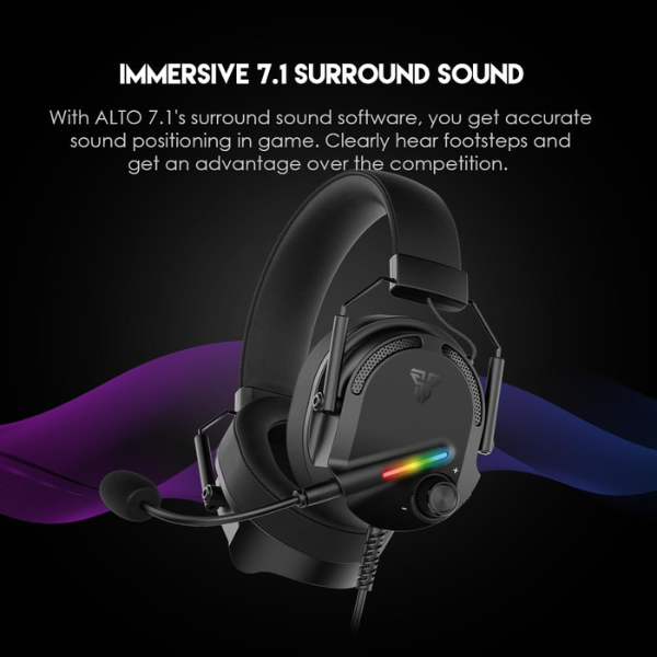 Fantech Alto HG26 7.1 Virtual Surround Sound Gaming Headset RGB Wired USB - Black - Dokkantech