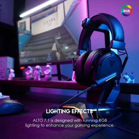 Fantech Alto HG26 7.1 Virtual Surround Sound Gaming Headset RGB Wired USB - Black - Dokkantech