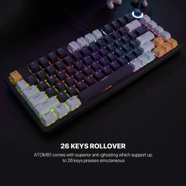 Fantech Atom 81 MK875 V2 Mechanical Gaming Keyboard Blue Switch EN Mizu Edition - Sky Blue - Dokkantech
