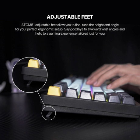 Fantech Atom 81 MK875 V2 Mechanical Gaming Keyboard Blue Switch EN Mizu Edition - Sky Blue - Dokkantech