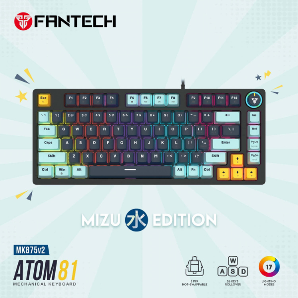 Fantech MK875 V2 Mizu Edition Mechanical Keyboard – Blue Switch