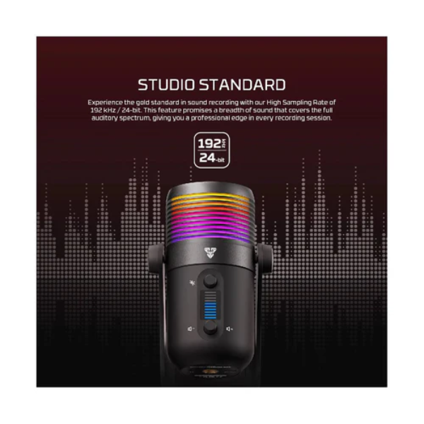 micchan Fantech MCX03 Leviosa Max USB Microphone – Black, Pro Audio