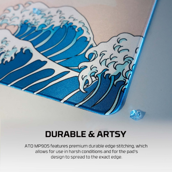 Fantech MP905 ATO KUJIRA NAMI DESKMAT Gaming Mouse Pad (900*400*4mm) - Beige DURABLE & ARTSY dokkan tech