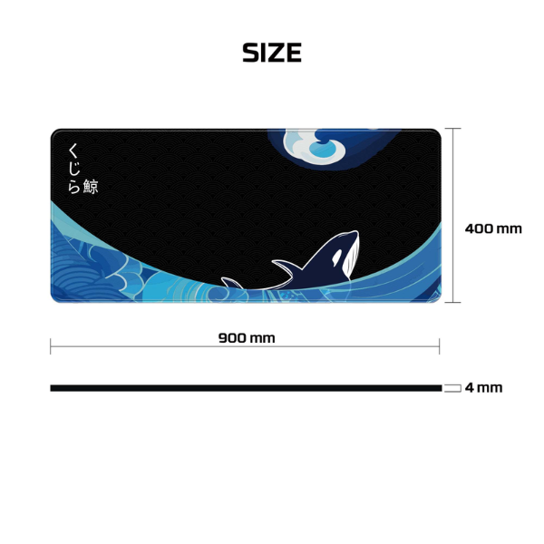 Fantech MP905 ATO KUJIRA UMI DESKMAT Gaming Mouse Pad (900*400*4mm) - Black Size Dokkan tech 