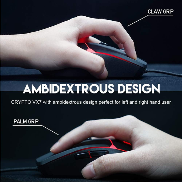 Fantech VX7 CRYPTO Wired Gaming Mouse - Black - Dokkantech