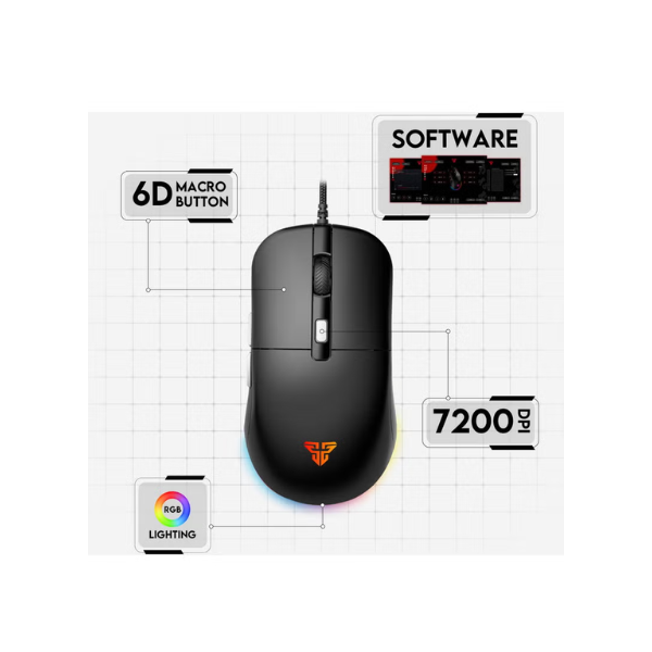 Fantech VX9S Kanata S Wired Gaming Mouse - Black - Dokkantech