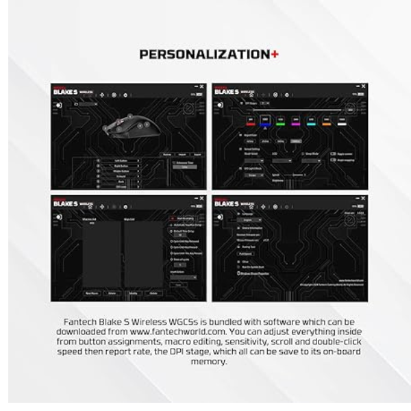 Fantech WGC5S Blake S Dual Mode Wireless Gaming Mouse – 12000 DPI, RGB - Dokkantech