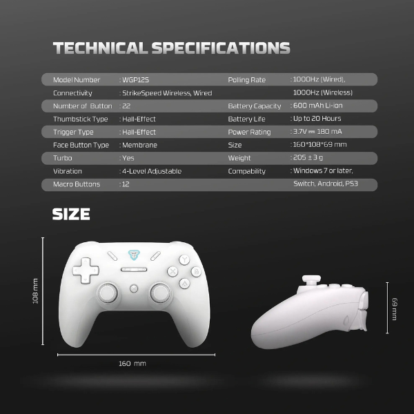 Fantech_Revolver_III_WGP12S_Wireless_Multi-Platform_Gamepad_3- Specs-DokkanTech