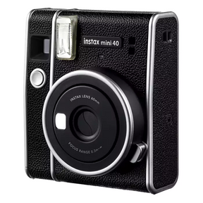 Fujifilm Instax Mini 40 instant camera with selfie mode – front view black