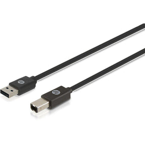 HP USB-A to USB-B printer cable 1.5M – front view black