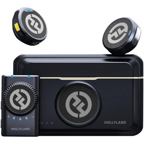 Hollyland Lark M2 wireless dual lavalier microphone system – front view