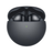 Black Huawei FreeBuds 7i earbuds seated in their open charging case.