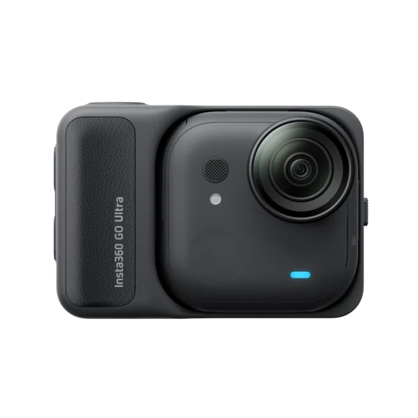 Insta360 GO Ultra 4K camera in black, front view - DokkanTech