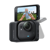 Insta360 GO Ultra 4K camera in black, full kit view - DokkanTech