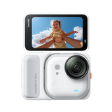Insta360 GO Ultra 4K camera in white, full kit view - DokkanTech