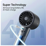 JisuLife Pro1 S Handheld Fan 5000mAh – Dark Grey, brushless motor technology