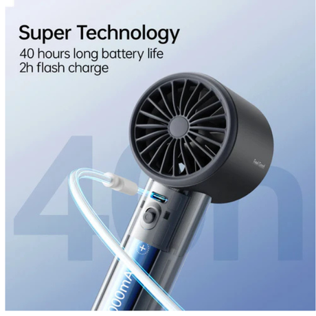 JisuLife Pro1 S Handheld Fan 5000mAh – Dark Grey, brushless motor technology