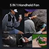 JisuLife Handheld Fan Ultra2 High-Speed Personal Cooler 9000mAh 5 IN 1 Feature - DokkanTech