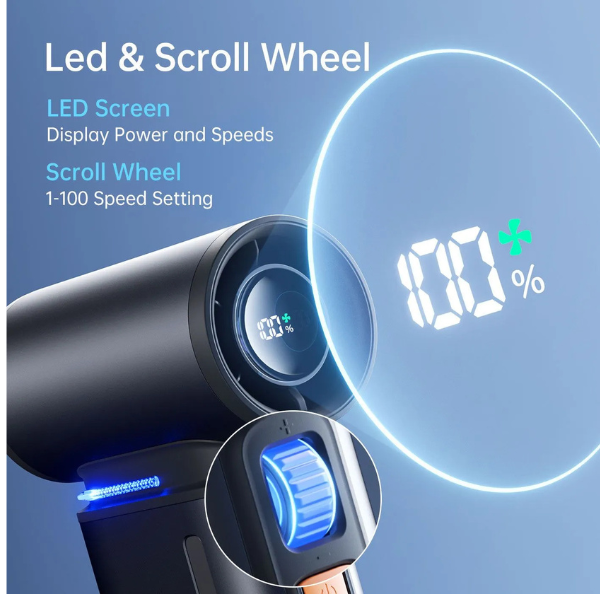 JisuLife Ultra1 Handheld Fan 9000mAh – LED display & scroll wheel