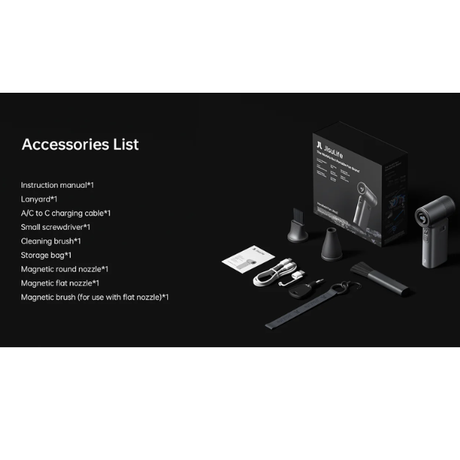 JisuLife Ultra1 Handheld Fan 9000mAh – included accessories