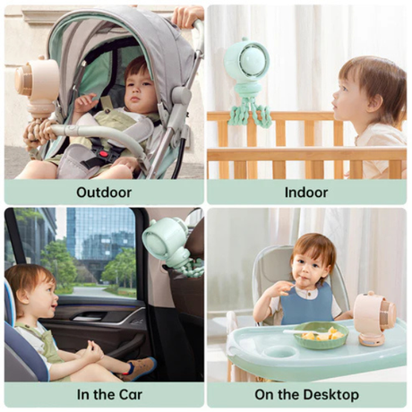 JisuLife Life2 Stroller Fan 4000mAh Brown – view 3