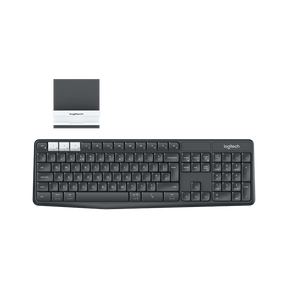 Logitech K375S multi-device wireless keyboard – front view with stand