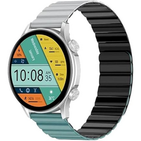 Kieslect KR Pro LTD calling smartwatch dual strap – silver – front view