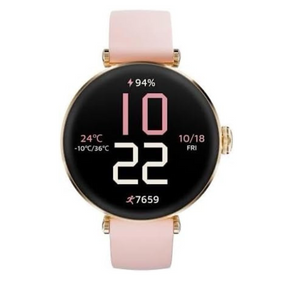 Kieslect Pura Reno smartwatch 1.19-inch AMOLED GPS BT calling – front view gold
