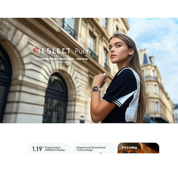 DokanTech_Kieslect Pura Reno Smartwatch, 1.19 AMOLED, GPS, health tracking, BT calling_Gold