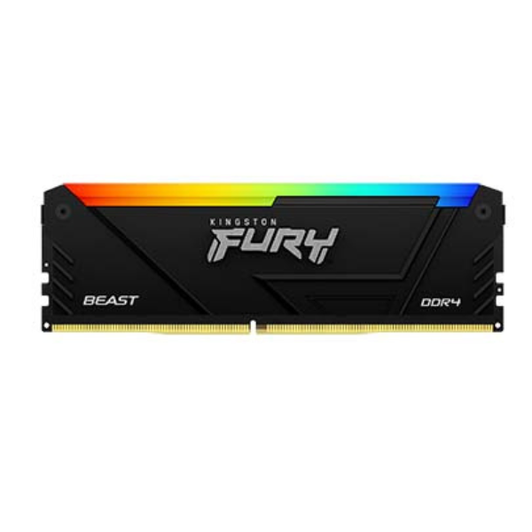 Kingston Fury Beast RGB 16GB 2x8GB DDR4 3200-3600MT/s gaming RAM – front view