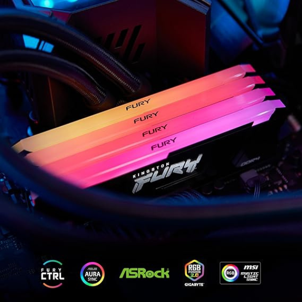 Kingston FURY Beast RGB 16GB(2x8GB) DDR4 3200-3600MT/s CL16-17 Gaming RAM-Dokkan Tech 