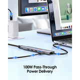 LENTION USB-C Hub 100W PD, 4K HDMI, 4 USB 3.0 Ports (CB-CH17)  – Space Gray - Dokkantech
