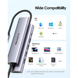 LENTION USB-C Hub 100W PD, 4K HDMI, 4 USB 3.0 Ports (CB-CH17)  – Space Gray - Dokkantech