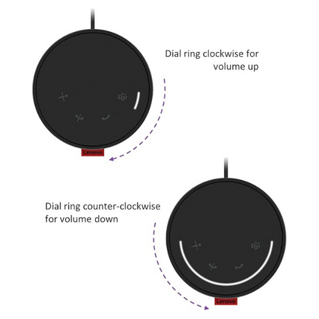 Lenovo Go Wired Speakerphone USB-C – Certified for Microsoft Teams, Black-dokantech