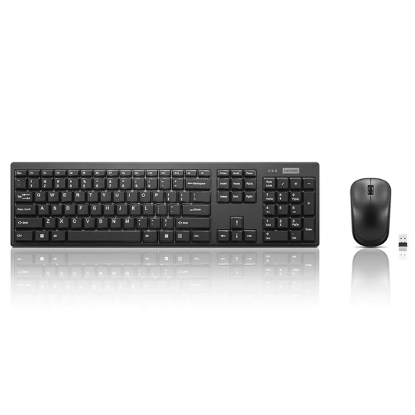 Lenovo 100 Wireless Combo Keyboard &amp; Mouse – Arabic – Black - Dokkantech