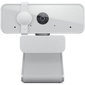 Lenovo 300 FHD 1080p webcam with privacy shutter – front view cloud grey