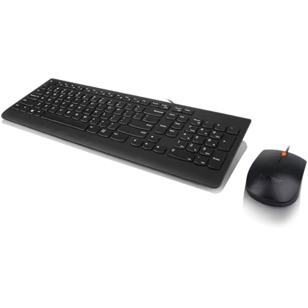 Lenovo 300 USB Combo Wired Keyboard & Mouse - Arabic - Black- Dokkantech