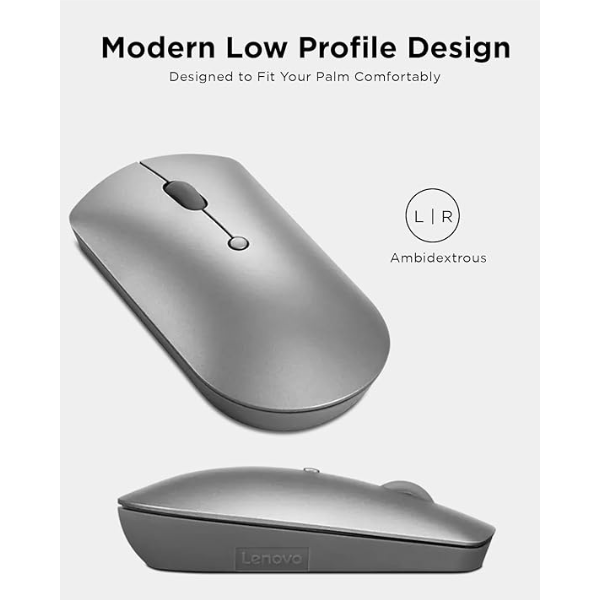DokanTech_Lenovo 600 Bluetooth Silent Mouse Dual-Host, Switch Between 2 Devices - Iron Grey